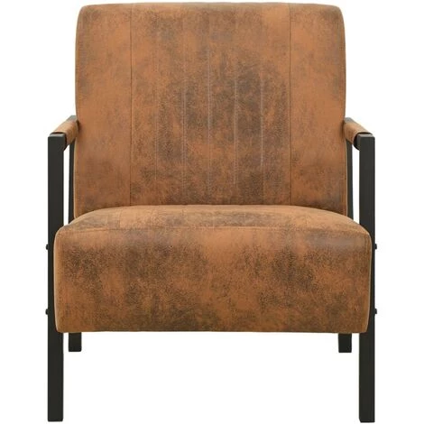 YOUTHUP Fauteuil Marron Tissu - Brun 4 YOUTHUP Fauteuil Marron Tissu - Brun – Image 2