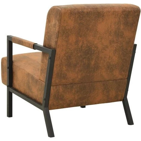 YOUTHUP Fauteuil Marron Tissu - Brun 6 YOUTHUP Fauteuil Marron Tissu - Brun – Image 4