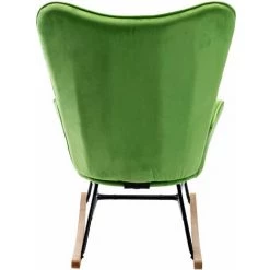 DéCOSHOP26 Fauteuil à Bascule Rocking Chair Bouton Décoratif En Tissu Velours Vert Confortable Et Design - Or 8 DéCOSHOP26 Fauteuil à Bascule Rocking Chair Bouton Décoratif En Tissu Velours Vert Confortable Et Design - Or -Pas Cher Fauteuil Magasin 42833119 3
