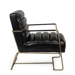 BIZZOTTO Fauteuil Avec Structure En Acier Peint Et Assise Recouverte De Simili Cuir Noir 62,5x74x80-45-56h Cm -Pas Cher Fauteuil Magasin 42838210 4