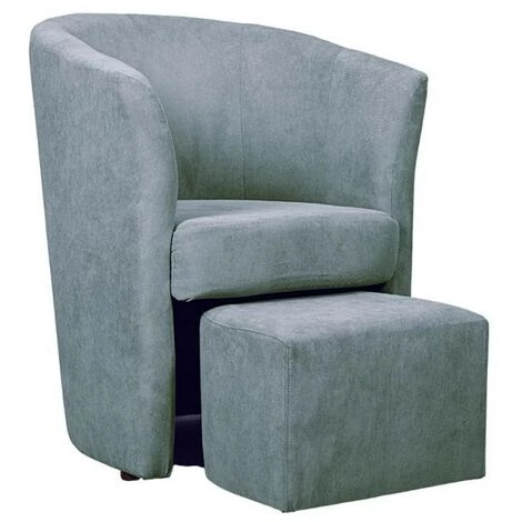 IPERBRIKO Fauteuil En Tissu Avec Pouf Amovible DJERBA Gris Clair 63,5x 62,5x H76 Cm 3 IPERBRIKO Fauteuil En Tissu Avec Pouf Amovible DJERBA Gris Clair 63,5x 62,5x H76 Cm