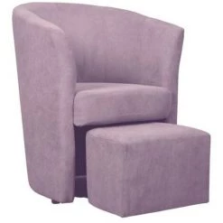 ARGONAUTA Fauteuil En Tissu Avec Pouf Amovible DJERBA Rose Antique 63,5x 62,5x H76 Cm