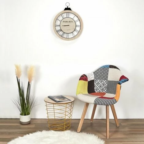 AUTRES Lot De 2 Fauteuils Scandinave - Tissu - L 62 X P 60.5 X H 86 Cm - PATCHWORK 4 AUTRES Lot De 2 Fauteuils Scandinave - Tissu - L 62 X P 60.5 X H 86 Cm - PATCHWORK – Image 2