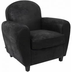 TOILINUX Fauteuil Club Indus - Noir - Largeur 87, Profondeur 78, Hauteur 85 Cm - Noir