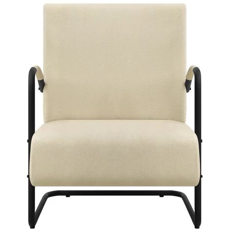Fauteuil Tissu Crème VidaXL 5 Fauteuil Tissu Crème VidaXL – Image 3