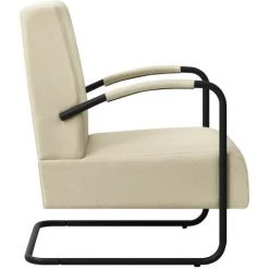 Fauteuil Tissu Crème VidaXL 10 Fauteuil Tissu Crème VidaXL -Pas Cher Fauteuil Magasin 42948732 4