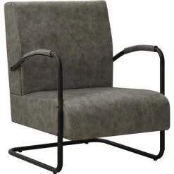 Fauteuil Similicuir Gris VidaXL