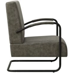 Fauteuil Similicuir Gris VidaXL -Pas Cher Fauteuil Magasin 42948736 4