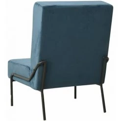 VidaXL Chaise De Relaxation 65x79x87 Cm Bleu Velours - Bleu 10 VidaXL Chaise De Relaxation 65x79x87 Cm Bleu Velours - Bleu -Pas Cher Fauteuil Magasin 42948752 4