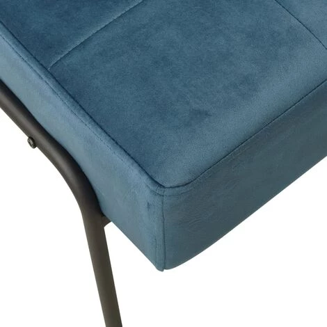 VidaXL Chaise De Relaxation 65x79x87 Cm Bleu Velours - Bleu 7 VidaXL Chaise De Relaxation 65x79x87 Cm Bleu Velours - Bleu – Image 5