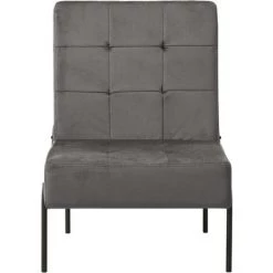 VidaXL Chaise De Relaxation 65x79x87 Cm Gris Foncé Velours - Gris -Pas Cher Fauteuil Magasin 42948755 2