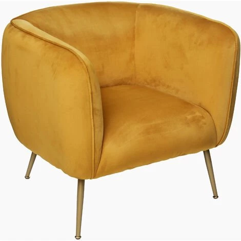 Fauteuil Velours Leria Ocre Atmosphera 3 Fauteuil Velours Leria Ocre Atmosphera