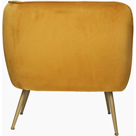 Fauteuil Velours Leria Ocre Atmosphera 4 Fauteuil Velours Leria Ocre Atmosphera – Image 2