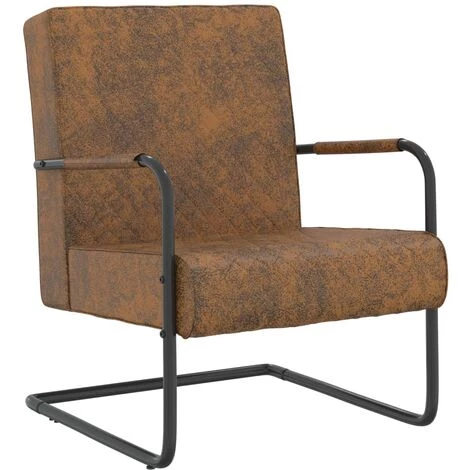 VidaXL 325734 Cantilever Chair Brown Fabric - Brun 3 VidaXL 325734 Cantilever Chair Brown Fabric - Brun