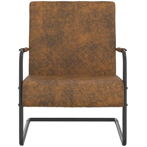 VidaXL 325734 Cantilever Chair Brown Fabric - Brun 4 VidaXL 325734 Cantilever Chair Brown Fabric - Brun – Image 2