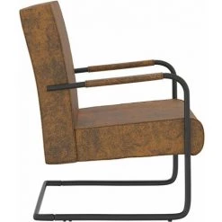 VidaXL 325734 Cantilever Chair Brown Fabric - Brun 9 VidaXL 325734 Cantilever Chair Brown Fabric - Brun -Pas Cher Fauteuil Magasin 43094168 3