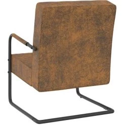 VidaXL 325734 Cantilever Chair Brown Fabric - Brun 10 VidaXL 325734 Cantilever Chair Brown Fabric - Brun -Pas Cher Fauteuil Magasin 43094168 4
