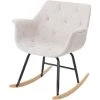 MEND Fauteuil à Bascule Billy Tissu Crème/gris -Pas Cher Fauteuil Magasin 43126293 1
