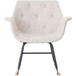 MEND Fauteuil à Bascule Billy Tissu Crème/gris -Pas Cher Fauteuil Magasin 43126293 3