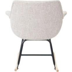 MEND Fauteuil à Bascule Billy Tissu Crème/gris -Pas Cher Fauteuil Magasin 43126293 4