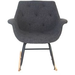 MEND Fauteuil à Bascule Billy Tissu Gris -Pas Cher Fauteuil Magasin 43126302 3