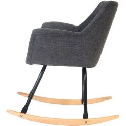 MEND Fauteuil à Bascule Billy Tissu Gris -Pas Cher Fauteuil Magasin 43126302 4