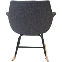 MEND Fauteuil à Bascule Billy Tissu Gris -Pas Cher Fauteuil Magasin 43126302 5