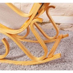 MEND Fauteuil à Bascule Tokyo Imitation Chêne Tissu Beige -Pas Cher Fauteuil Magasin 43126361 5