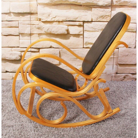 MEND Fauteuil à Bascule Tokyo Imitation Bois De Chêne Noir 4 MEND Fauteuil à Bascule Tokyo Imitation Bois De Chêne Noir – Image 2