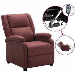 ASUPERMALL Fauteuil Inclinable Electrique Rouge Bordeaux Similicuir