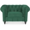INTENSEDECO Fauteuil Chesterfield Velours Altesse Vert - Vert -Pas Cher Fauteuil Magasin 43410899 1