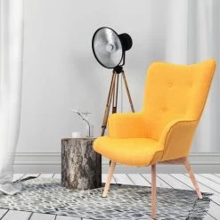 Paris Prix - Fauteuil Design "helsinki" 100cm Jaune -Pas Cher Fauteuil Magasin 43448206 5