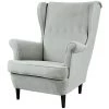 Selsey MALLMON - Fauteuil à Oreilles - 104 Cm - Gris Clair - Tissu Easy Clean - Pieds En Bois De Hêtre Noirs - Style Glamour 1 Selsey MALLMON - Fauteuil à Oreilles - 104 Cm - Gris Clair - Tissu Easy Clean - Pieds En Bois De Hêtre Noirs - Style Glamour -Pas Cher Fauteuil Magasin 43484897 1