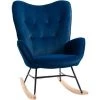 HOMCOM Fauteuil à Bascule Oreilles Rocking Chair Grand Confort Accoudoirs Assise Dossier Garnissage Mousse Haute Densité Aspect Velours Bleu - Bleu 2 HOMCOM Fauteuil à Bascule Oreilles Rocking Chair Grand Confort Accoudoirs Assise Dossier Garnissage Mousse Haute Densité Aspect Velours Bleu - Bleu -Pas Cher Fauteuil Magasin 43542680 1