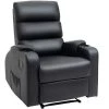 HOMCOM Fauteuil De Relaxation Inclinable Avec Repose-pied Ajustable Revêtement Synthétique Noir - Noir