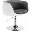 WOLTU Tabouret De Bar Avec Accoudoir. Fauteuil De Bar En Cuir Synthétique.Chaise De Loisir Rotatif.hauteur Réglable.Blanc+Gris -Pas Cher Fauteuil Magasin 43633353 1