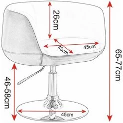 WOLTU Tabouret De Bar Avec Accoudoir. Fauteuil De Bar En Cuir Synthétique.Chaise De Loisir Rotatif.hauteur Réglable.Blanc+Gris -Pas Cher Fauteuil Magasin 43633353 2