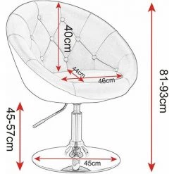 WOLTU Fauteuil De Bar En Similicuir.Tabouret De Bar Avec Accoudoir.Chaise De Loisir Rotatif.hauteur Réglable.Blanc -Pas Cher Fauteuil Magasin 43633364 3