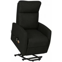 Fauteuil De Massage Inclinable Tissu Noir VidaXL