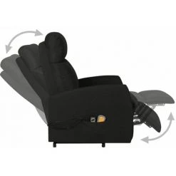 Fauteuil De Massage Inclinable Tissu Noir VidaXL 10 Fauteuil De Massage Inclinable Tissu Noir VidaXL -Pas Cher Fauteuil Magasin 43900386 4