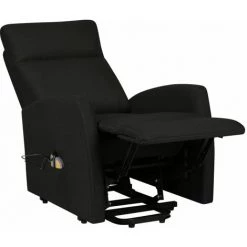 Fauteuil De Massage Inclinable Tissu Noir VidaXL 11 Fauteuil De Massage Inclinable Tissu Noir VidaXL -Pas Cher Fauteuil Magasin 43900386 5