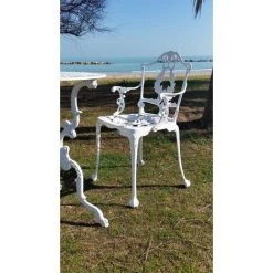 FONDERIA BONGIOVANNI Fauteuil En Aluminium Modèle Laura Peint En Blanc Pour Jardin Extérieur Et Intérieur -Pas Cher Fauteuil Magasin 43900876 2