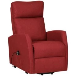 Fauteuil Inclinable Tissu Rouge Bordeaux VidaXL -Pas Cher Fauteuil Magasin 44088943 2
