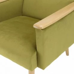 MACABANE ALBANE - Fauteuil Velours Vert Clair Pieds Et Accoudoirs Bois - Vert / Bois Naturel 9 MACABANE ALBANE - Fauteuil Velours Vert Clair Pieds Et Accoudoirs Bois - Vert / Bois Naturel -Pas Cher Fauteuil Magasin 44174908 3