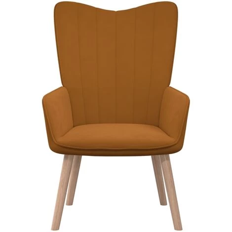 Chaise De Relaxation Velours Marron VidaXL 4 Chaise De Relaxation Velours Marron VidaXL – Image 2