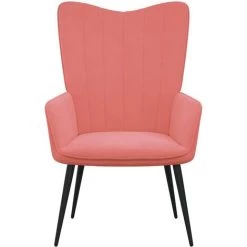 Chaise De Relaxation Velours Rose VidaXL 9 Chaise De Relaxation Velours Rose VidaXL -Pas Cher Fauteuil Magasin 44398561 3