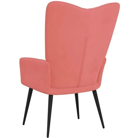 Chaise De Relaxation Velours Rose VidaXL 7 Chaise De Relaxation Velours Rose VidaXL – Image 5