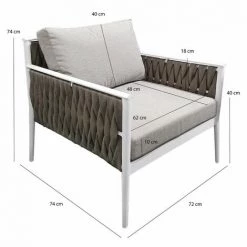 MEUBLETMOI Fauteuil Bas De Jardin Gris Textilène Tressé - CAMI - Gris 11 MEUBLETMOI Fauteuil Bas De Jardin Gris Textilène Tressé - CAMI - Gris -Pas Cher Fauteuil Magasin 44419316 5