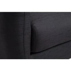 DéCOSHOP26 Fauteuil Rembourré Avec Accoudoir Et Coussin En Tissu Noir - Noir -Pas Cher Fauteuil Magasin 4481833 4