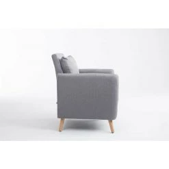 DéCOSHOP26 Fauteuil Rembourré Avec Accoudoir Et Coussin En Tissu Gris - Gris -Pas Cher Fauteuil Magasin 4481835 2